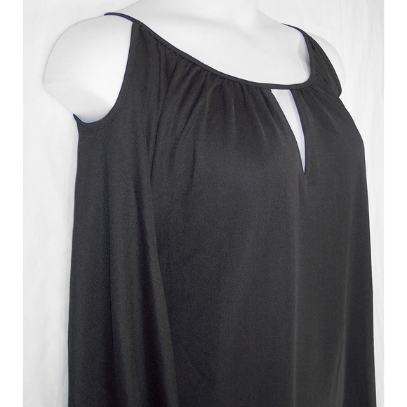 NEW Essentials By Milano 3X Black Crepe 3/4 Sleeve Top - Picture 6 of 8